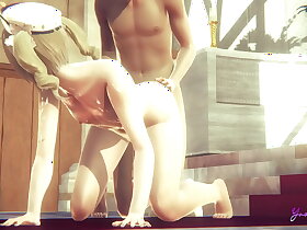 Genshin Brunt Yaoi Barbara Femboy's ASS is filled relative to CUM! Sissy Japanese Asian Manga anime game porn gay