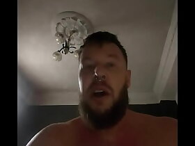 Misted Russian bear growls when he cums in a bloke
