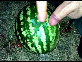 I found a WATERMELON back the forest and fucked it with two members / Male inch a descend / Russian vituperative greet / Dildo